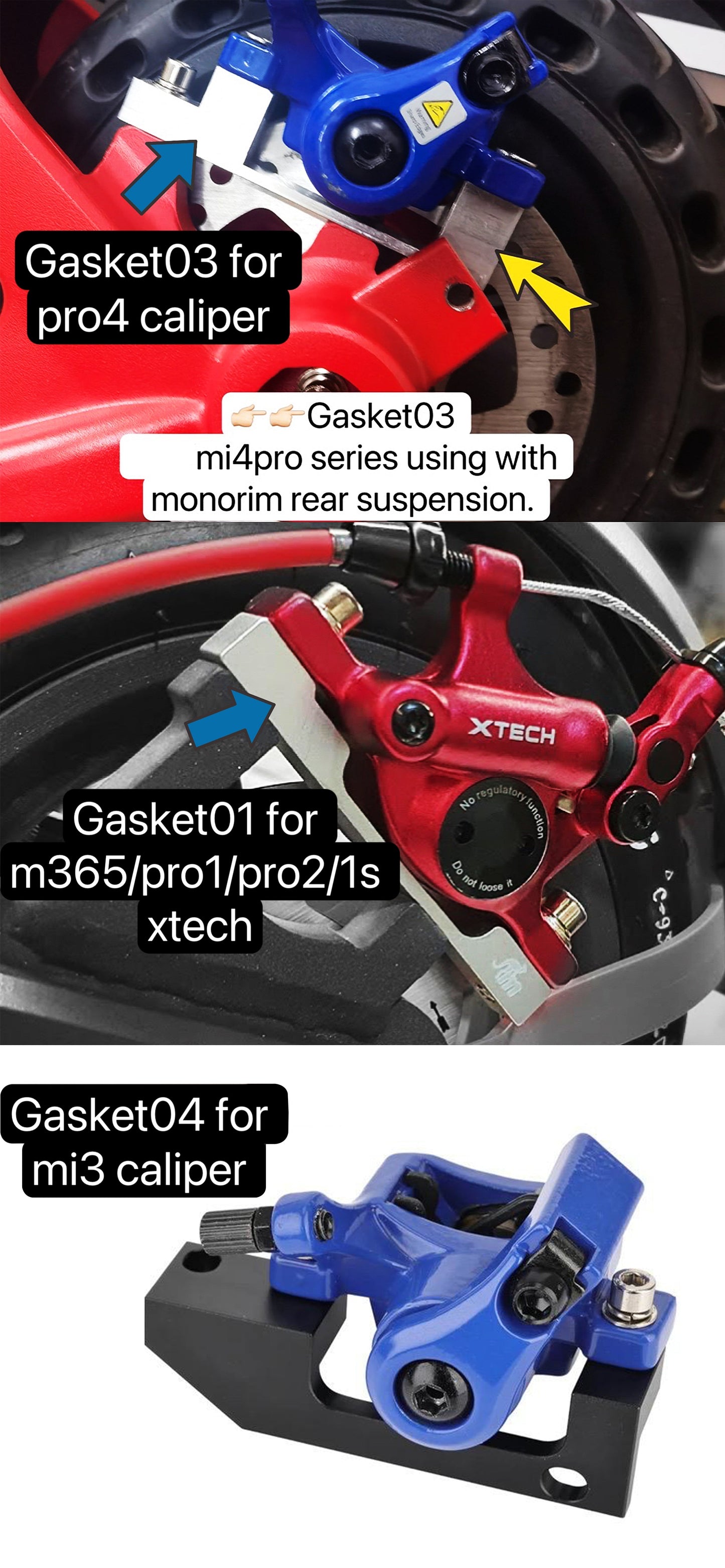 MONORIM Gasket 04 for Xiaomi Scooter mi3 with rear suspension already installed