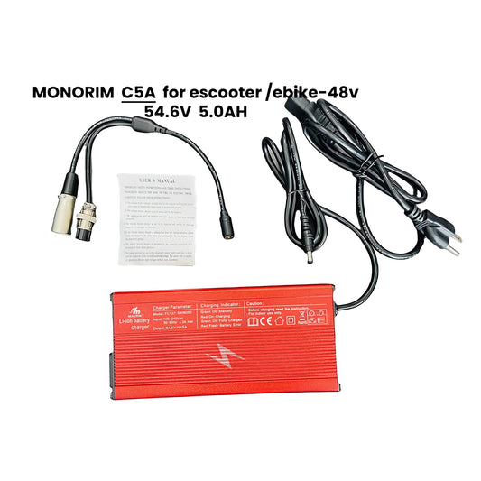 Monorim C5A HIGH fast Charger  54.6v 5.0ah for 48v escooter and ebike.