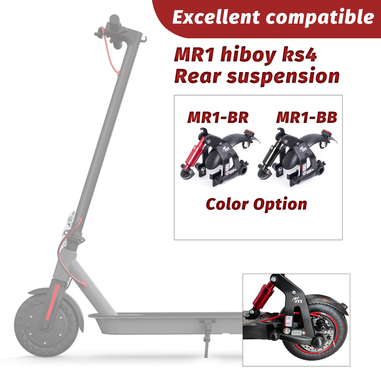 Monorim MR1 Rear Suspension For Hiboy ks4 Scooter Specially for 8.5/10inch Shock Absorber Accessories Parts