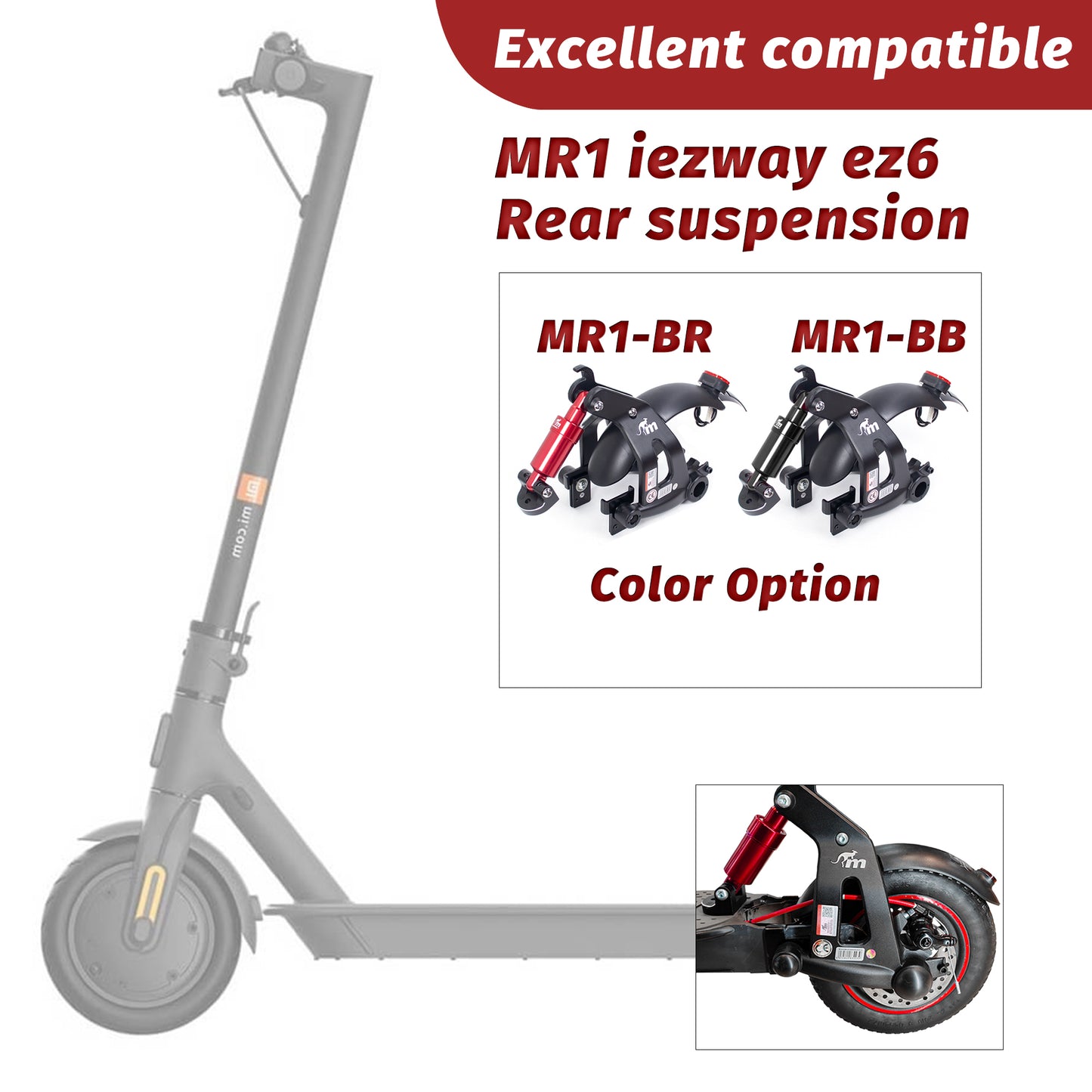 Monorim MR1 Rear Suspension For iezway ez6  Scooter Specially for 8.5/10inch Shock Absorber Accessories Parts