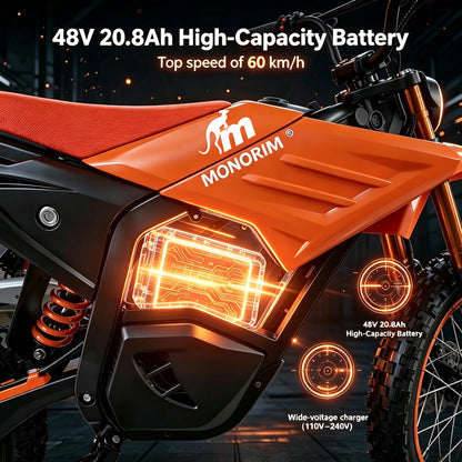 MONORIM WISH007 PRO DIRT BIKE 48v 20.8ah 1000w motor 60km/h  off road tire