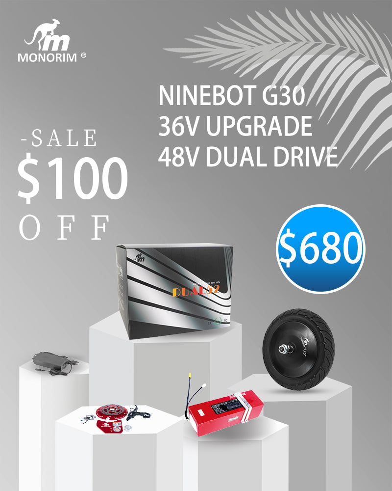 Monorim Dual52 MAX Ultra Upgraded to be AWD 48V 500W Dual-Drive 60km/h for Segway Ninebot Scooter Max G30 D/E/P/DII
