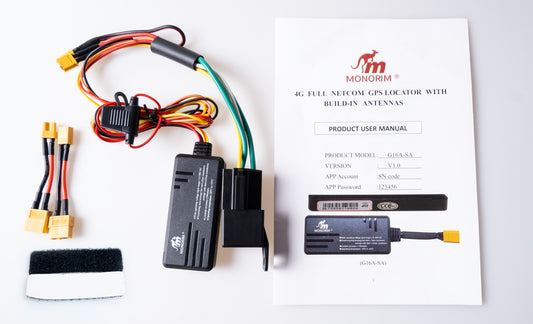Monorim GPS G16A-pro (2023) Location Tracker with Remote Switching Power Supply, specially Battery Connectors for Xiaomi/Ninebot all Electric Scooters & ebikes